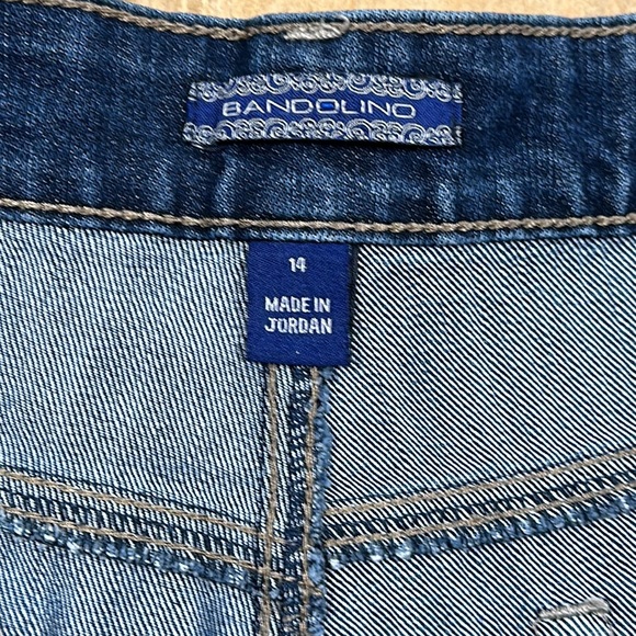 Bandolino denim blue jeans, wide straight leg, 14 - Picture 2 of 6